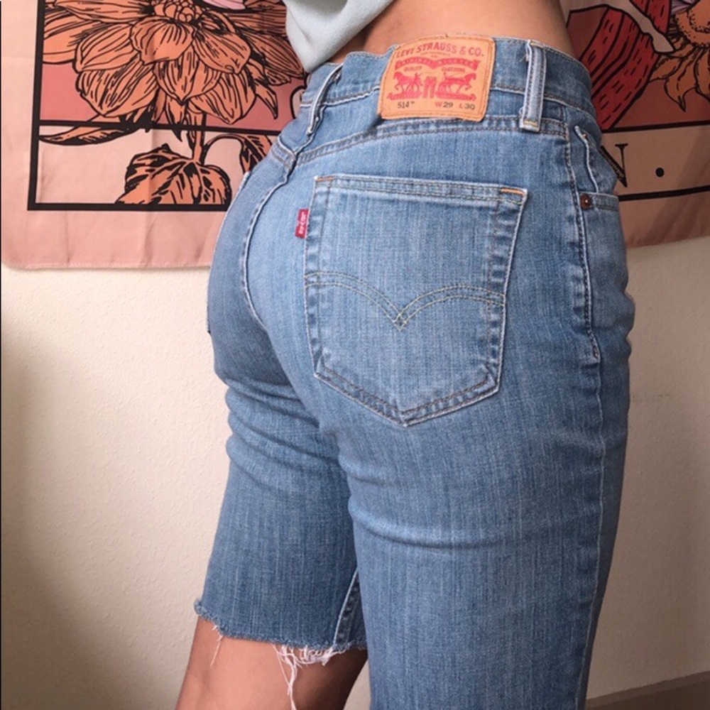 Levi’s authentic vintage knee-length denim jeans